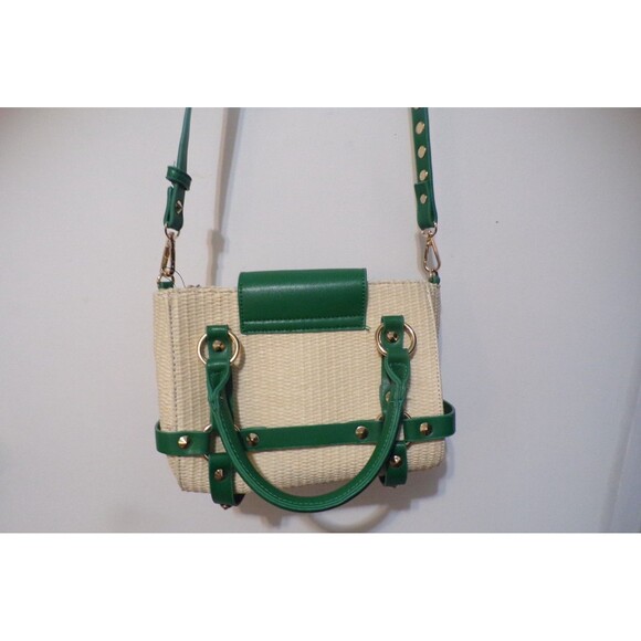3AM Forever "Hello" Green & Tan Crossbody Adjustable Strap Purse NWT - Picture 3 of 7